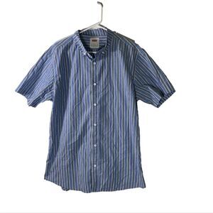 Levi’s Large Blue, Grey and White Stripe‎ Button Down Shirt